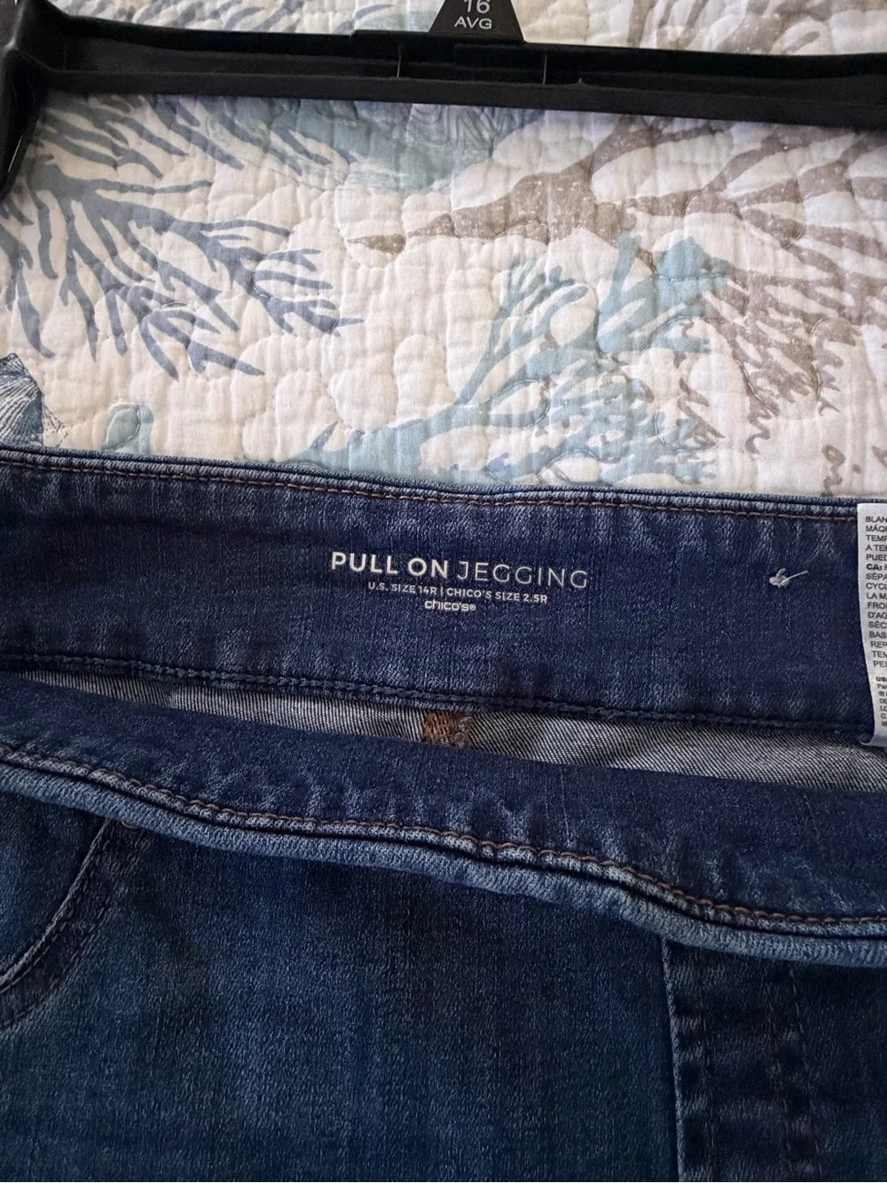 Chico's Dark Wash Distressed Jeggings